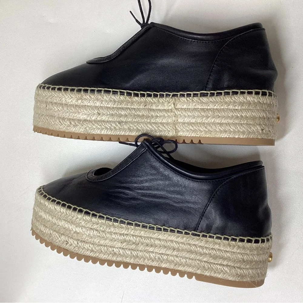 Cult Gaia Bernice Black Espadrille Platform Shoes Size EU 38‎